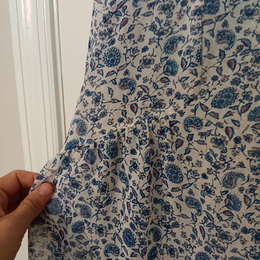 Canyon River Blues Paesant Pre-owned Blue&White Long Sleeve Summer Blouse  Sheer - Picture 7 of 11
